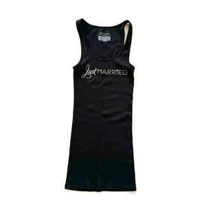 Victoria’s Secret I Do Collection Black Tank TopBejeweled Just Married Sparkly S